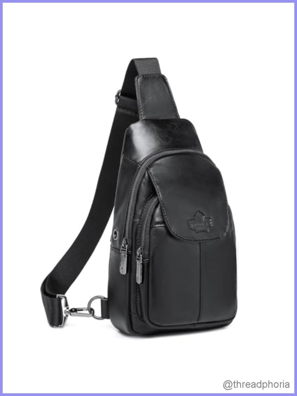 Genuine Leather Sling Bag Crossbody Chest Pack for Travel Hiking Unisex